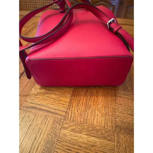 CHAPS VEGAN KEATHER BACKPACK RED - Picture 5 of 7